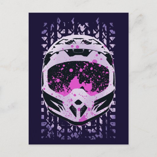 Graphic Dirt Bike Helmet Briefkaart (Voorkant)