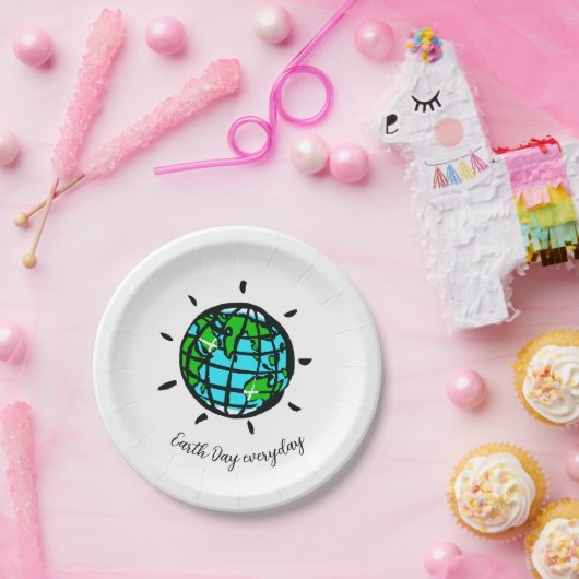 Graphic EARTH DAY - Dagelijks - Feest Papieren Bordje (Feest)
