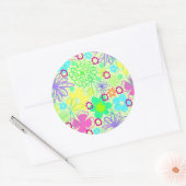 Graphic Flowers Ronde Sticker (Envelop)