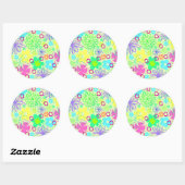 Graphic Flowers Ronde Sticker (Vel)