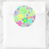 Graphic Flowers Ronde Sticker (Tas)