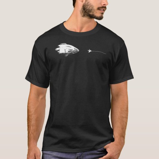 Graphic Fly Fishing Hook Line  Fish Smallmouth Bas T-shirt (Voorkant)