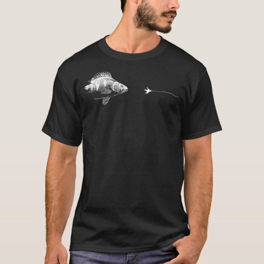 Graphic Fly Fishing Hook Line Fish Yellow Perch 1 T-shirt (Voorkant)
