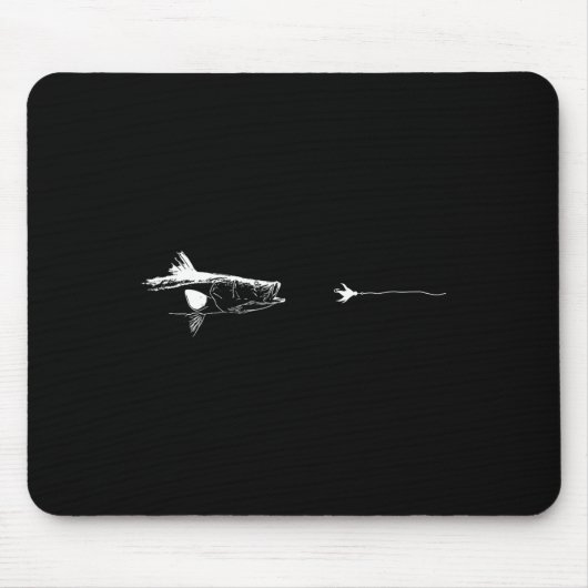 Graphic Fly Fishing Hook Line - Vishaak Muismat (Voorkant)