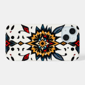 Graphic Folk Art Starburst Phone Case iPhone 15 Case (Achterkant horizontaal)