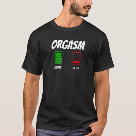 Graphic Fun voor en na Apparel-Orgasm T-shirt (Voorkant)