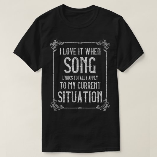Graphic Funny Sating Song Tekst T-shirt (Design voorkant)