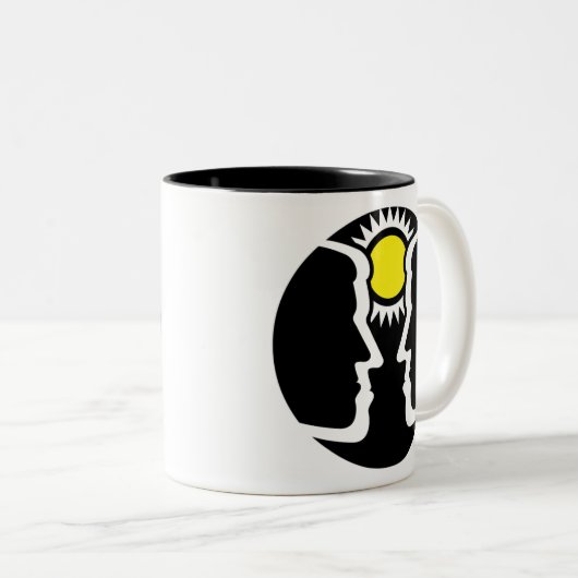 Graphic Gemini Twins met Sun Tweekleurige Koffiemok (Voorkant rechts)