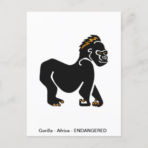 Graphic GORILLA - Aap - Primaat - Wildlife - Natuu Briefkaart