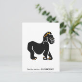 Graphic GORILLA - Aap - Primaat - Wildlife - Natuu Briefkaart (Staand voorkant)