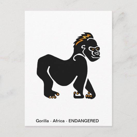Graphic GORILLA - Aap - Primaat - Wildlife - Natuu Briefkaart (Voorkant)
