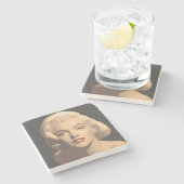 Graphic Gray Marilyn Stenen Onderzetter (Zijkant)