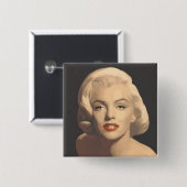 Graphic Gray Marilyn Vierkante Button 5,1 Cm (Voorkant /achterkant)