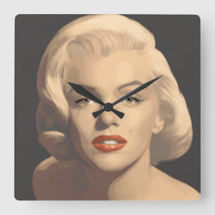 Graphic Gray Marilyn Vierkante Klok