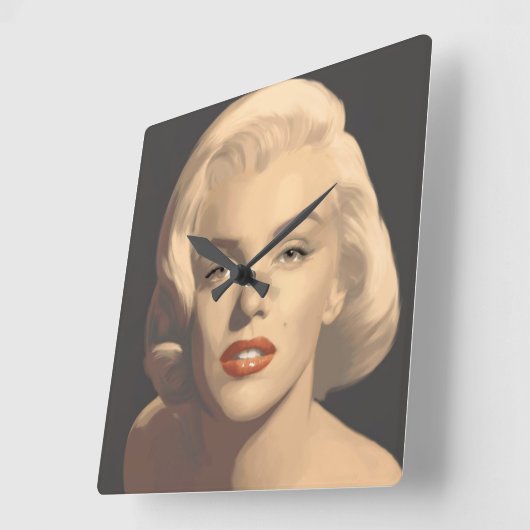 Graphic Gray Marilyn Vierkante Klok (Hoek)