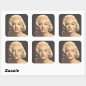 Graphic Gray Marilyn Vierkante Sticker (Vel)