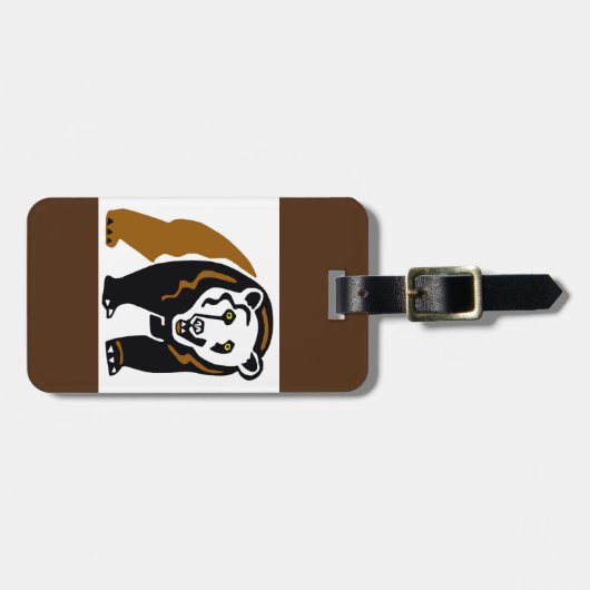 Graphic GRIZZLY Beer - Wildlife - Bruin Bagagelabel (Voorkant horizontaal)