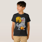 Graphic Halloween mummy dinosaur T-shirt (Voorkant volledig)