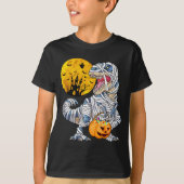 Graphic Halloween mummy dinosaur T-shirt (Voorkant)