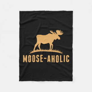Graphic Hunting Graphic Moose-aholic Vrouwen Manne Fleece Deken