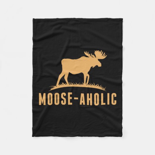 Graphic Hunting Graphic Moose-aholic Vrouwen Manne Fleece Deken (Voorkant)