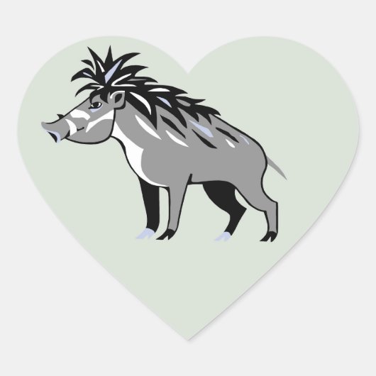 Graphic I love Warty PIGS - Wildlife - Warthog Hart Sticker (Voorkant)