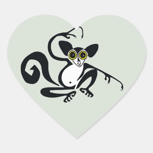 Graphic Ik hou van AYE-AYES - Primaat - lemur Hart Sticker (Voorkant)