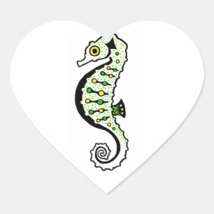 Graphic - Ik hou van zeepaardjes - Marine - Oceaan Hart Sticker