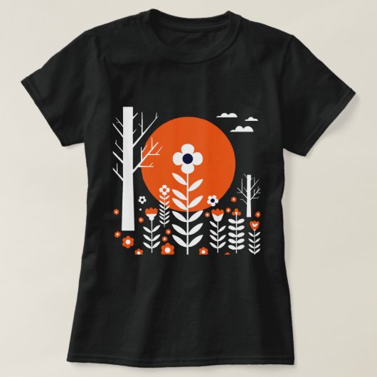 Graphic illustration of a night landscape t-shirt (Design voorkant)