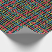 Graphic Kleurrijke Strings Geweven Burlap Vivid Cadeaupapier (Hoek)