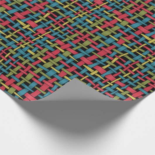 Graphic Kleurrijke Strings Geweven Burlap Vivid Cadeaupapier (Hoek)