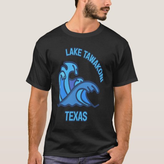 Graphic Lake Tawakoni Texas Pocket Wave Souvenir T-shirt (Voorkant)