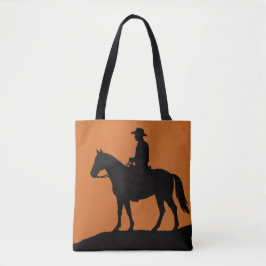Graphic Lone Rider Tote Bag - Minimalist Western 