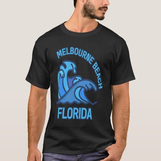 Graphic Melbourne Beach Florida Pocket Wave Souven T-shirt (Voorkant)