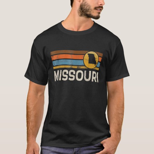 Graphic Missouri US State Map Retro Stri T-shirt (Voorkant)
