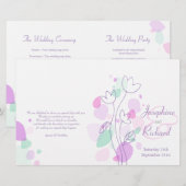 Graphic modern flower petals Weddenprogramma (Voorkant / Achterkant)