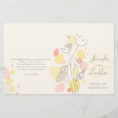 Graphic modern flower petals Weddenprogramma (Voorkant)