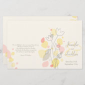 Graphic modern flower petals Weddenprogramma (Voorkant / Achterkant)