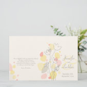 Graphic modern flower petals Weddenprogramma (Staand voorkant)