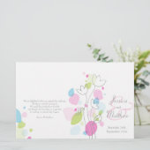 Graphic modern flower petals Weddenprogramma (Staand voorkant)
