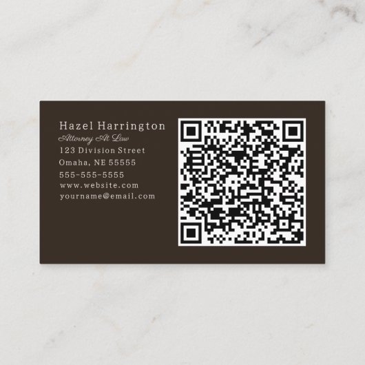 Graphic Modern QR Code Visitekaartje Zwart Grijs (Achterkant)