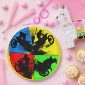 Graphic Motocross Silhouettes Napkins Papieren Bordje (Feest)