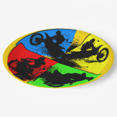 Graphic Motocross Silhouettes Napkins Papieren Bordje (Gekanteld)