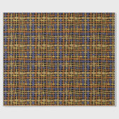 Graphic Natuurlijke Geweven Strings Blauw Cadeaupapier (Vlak)