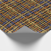 Graphic Natuurlijke Geweven Strings Blauw Cadeaupapier (Hoek)