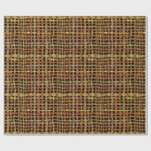 Graphic Natuurlijke Geweven Strings Rood Cadeaupapier (Vlak)