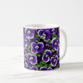 Graphic Paarse Pansies Koffiemok