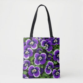 Graphic Paarse Pansies Tote Bag