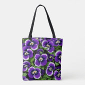 Graphic Paarse Pansies Tote Bag (Achterkant)