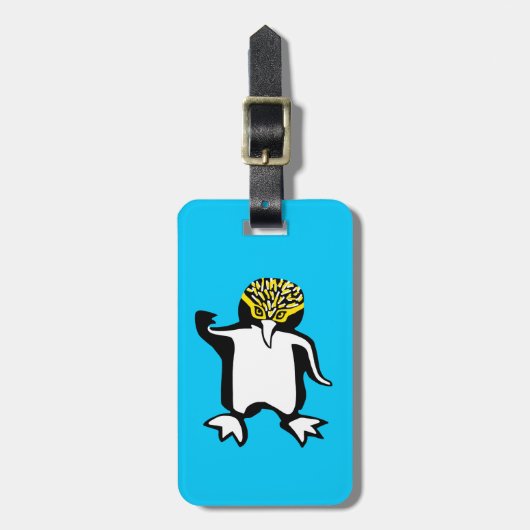Graphic PENGUIN - Bedreigd dier - Blauw Bagagelabel (Voorkant verticaal)